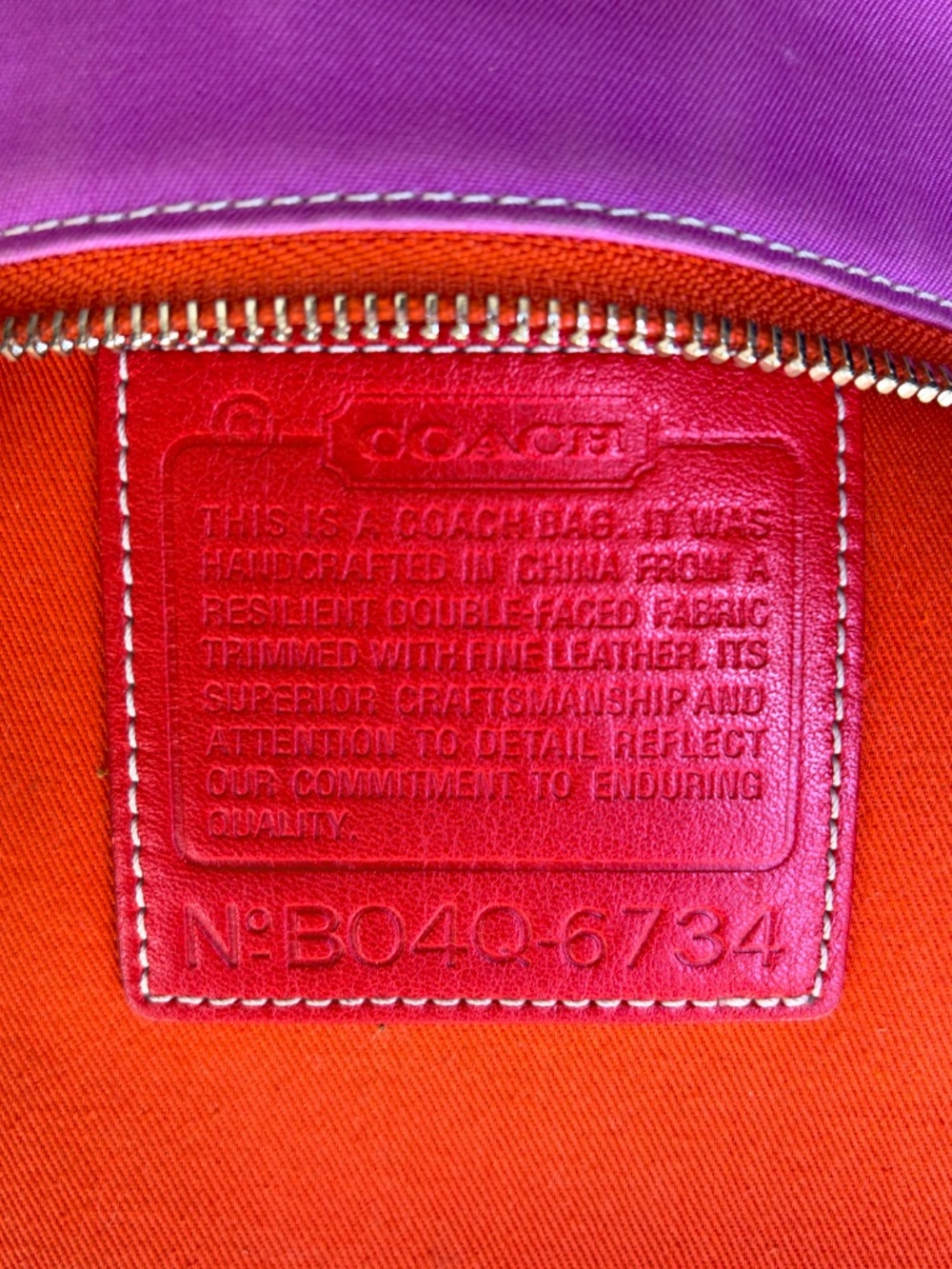 Vintage Coach Twill Garden Tote 6734 Pink Red Y2K - Picture 9 of 9